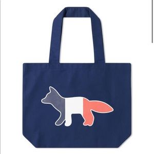 Maison Kitsune Tricolor fox tote bag